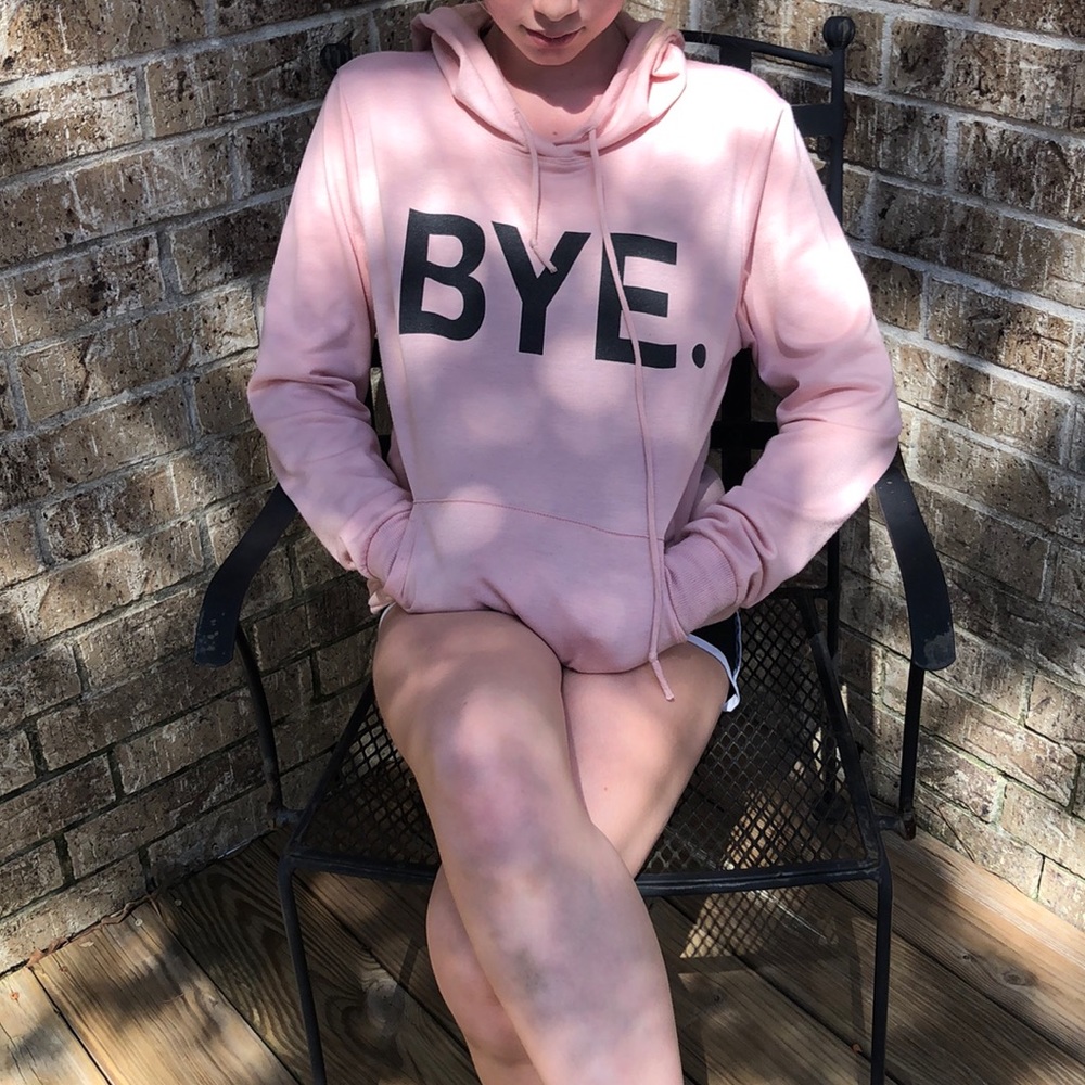 BYE hoodie (pink and black) Rebellious one